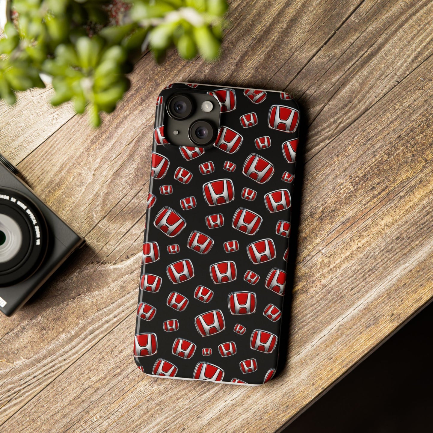 Honda Emblem Pattern Slim Phone Case — Red Logo