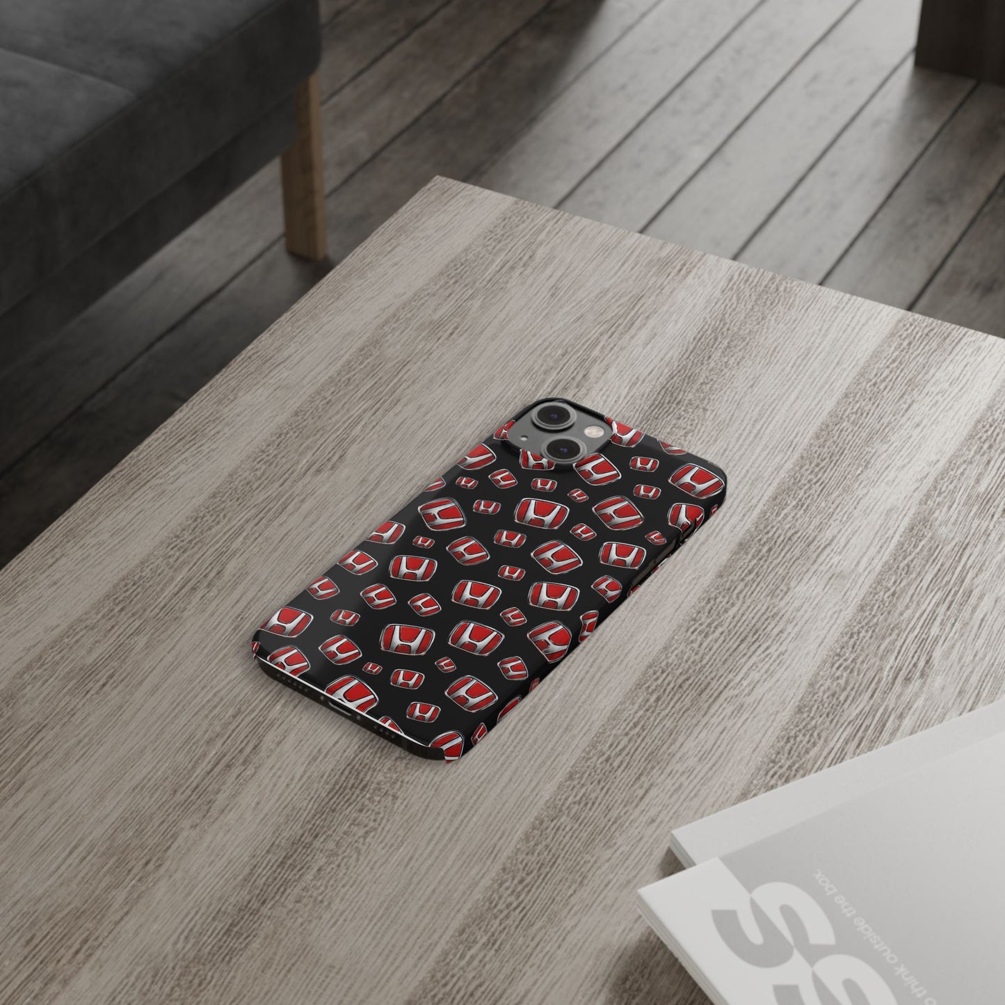 Honda Emblem Pattern Slim Phone Case — Red Logo