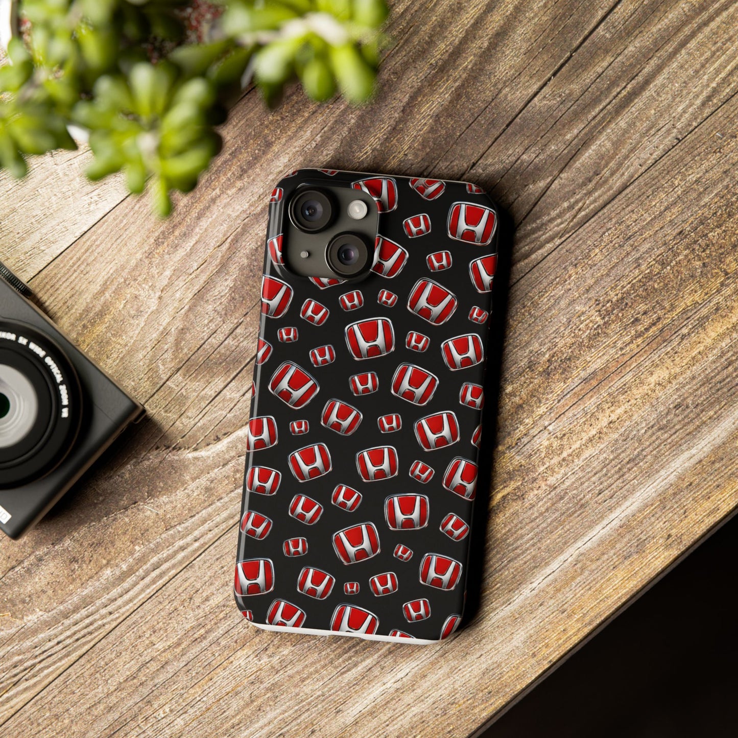 Honda Emblem Pattern Slim Phone Case — Red Logo