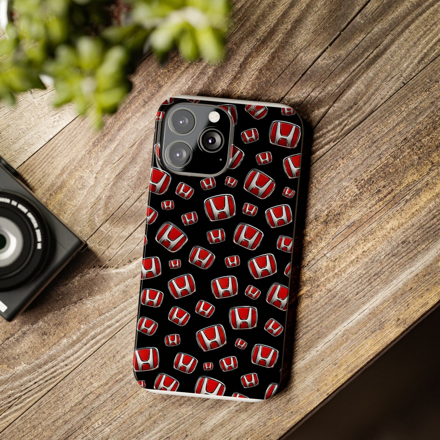 Honda Emblem Pattern Slim Phone Case — Red Logo