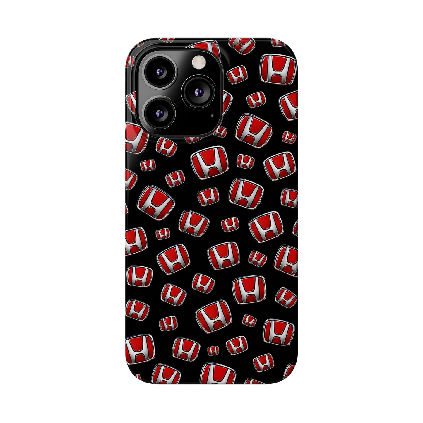 Honda Emblem Pattern Slim Phone Case — Red Logo