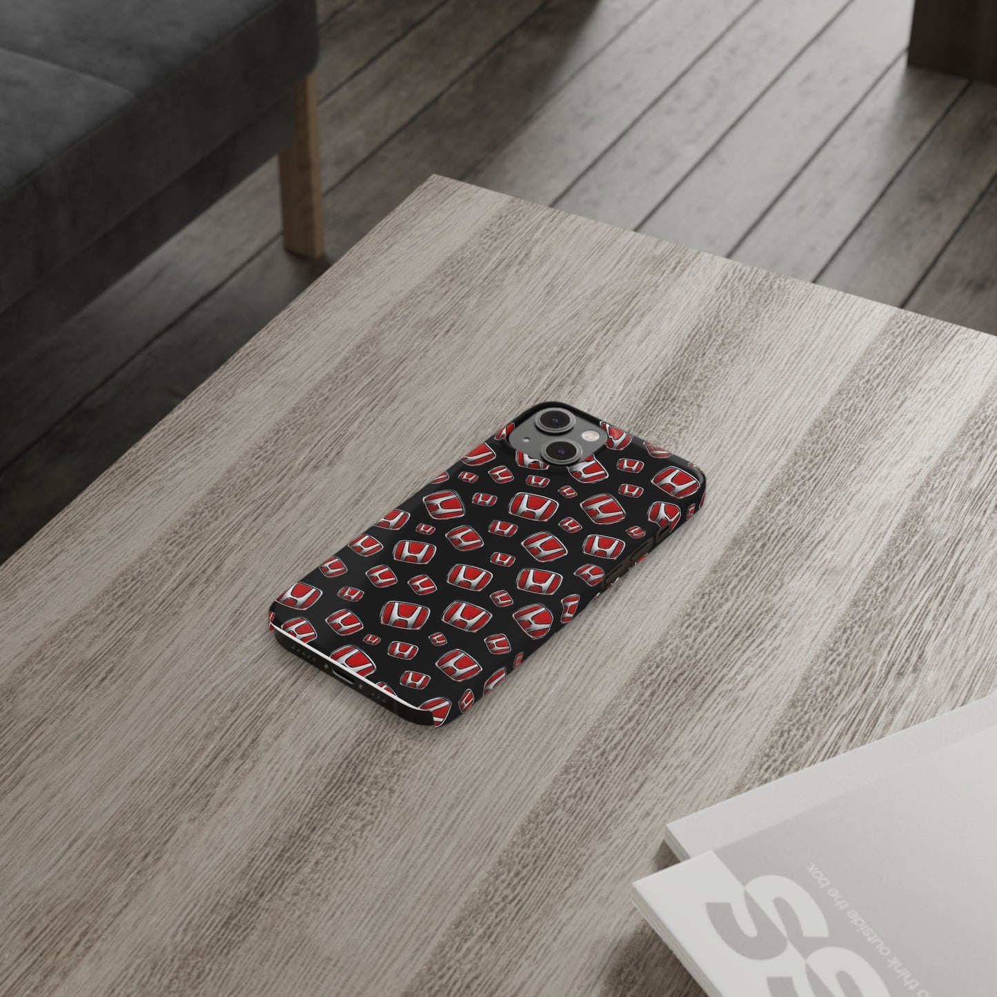 Honda Emblem Pattern Slim Phone Case — Red Logo