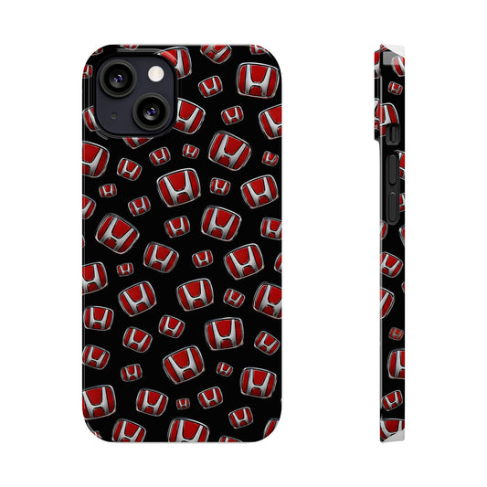 Honda Emblem Pattern Slim Phone Case — Red Logo