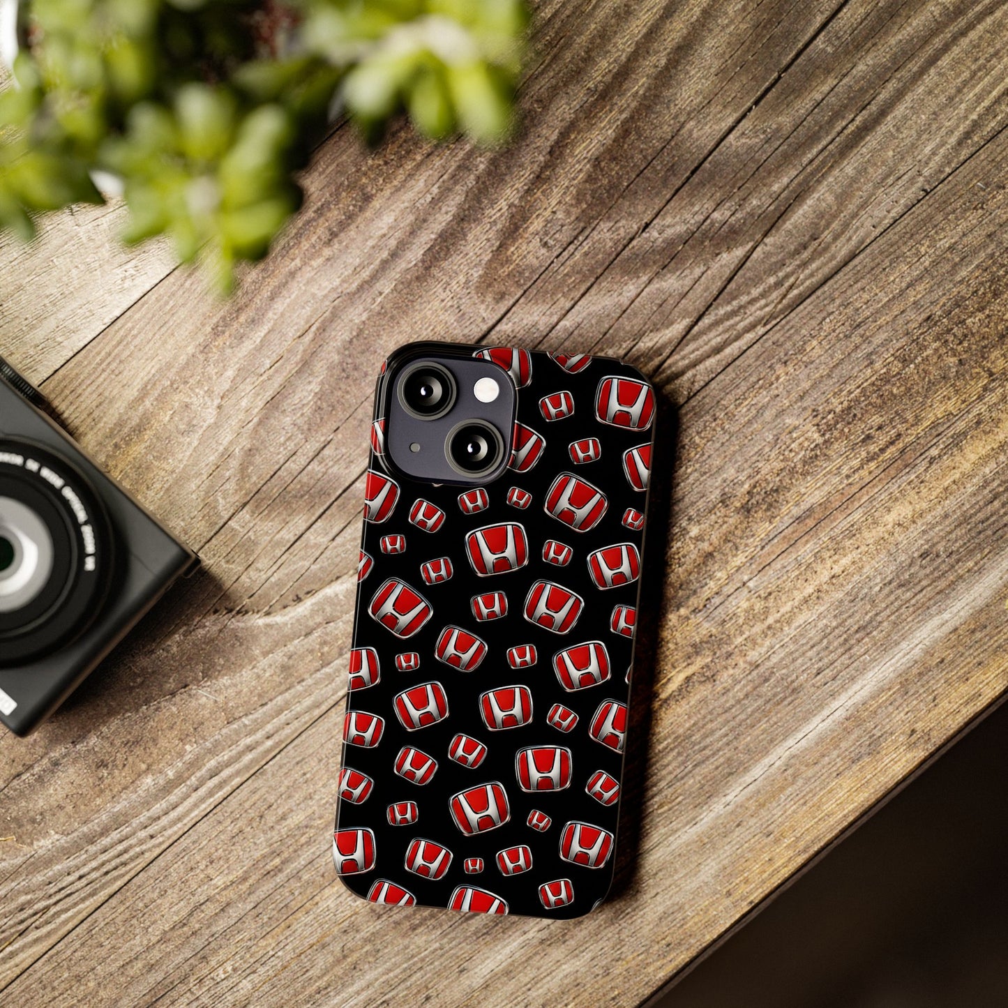 Honda Emblem Pattern Slim Phone Case — Red Logo