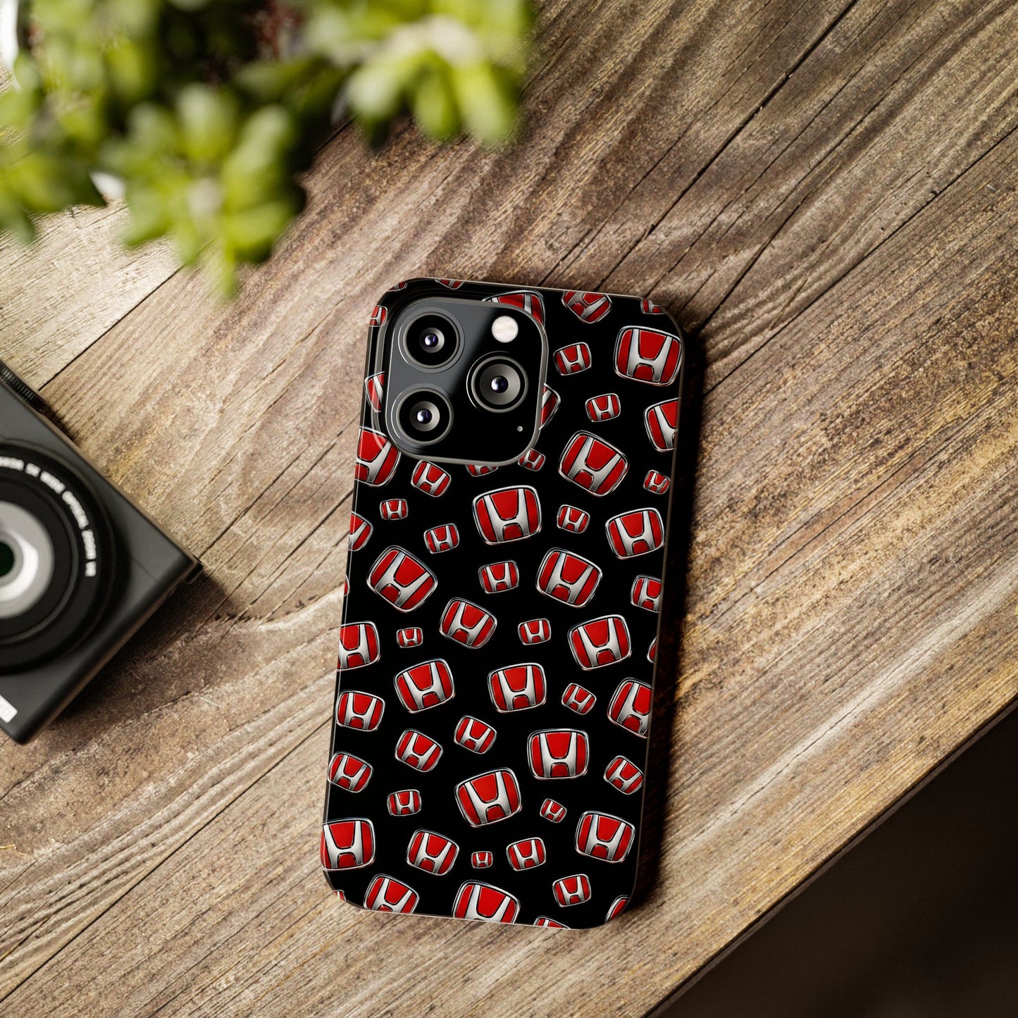 Honda Emblem Pattern Slim Phone Case — Red Logo