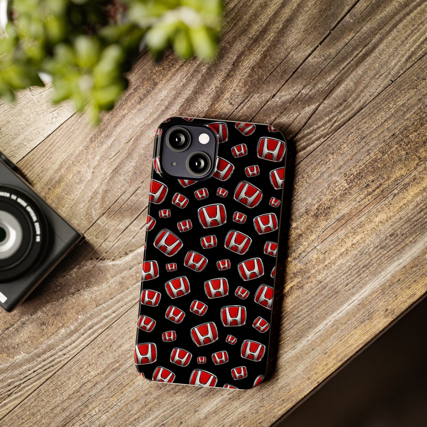 Honda Emblem Pattern Slim Phone Case — Red Logo